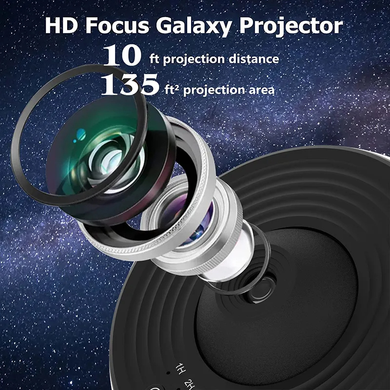 Night Light Galaxy Projector Starry Sky Projector 360 Rotate Planetarium Lamp For Kids Bedroom Valentines Day Gift Wedding Deco view